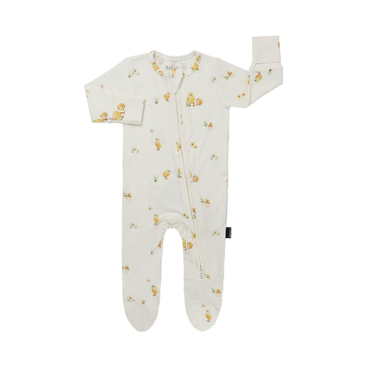 Bamboo Footed Zipper Sleeper- Chicks