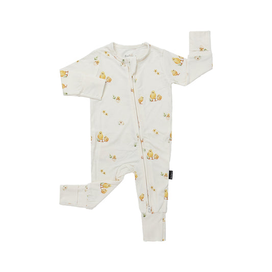 Bamboo Footless Zipper Sleeper- Chicks