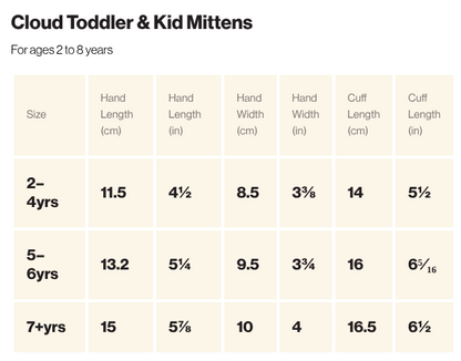 Toddler & Kids Cloud Mitts- Charcoal