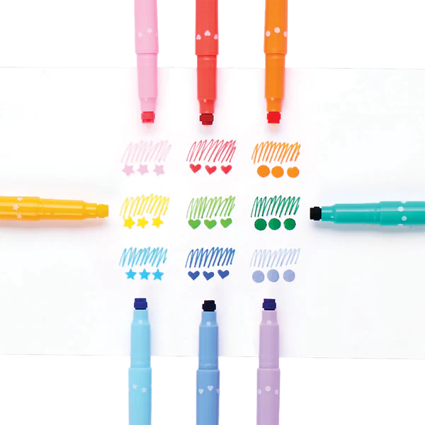 Confetti Stamp Double Ended Markers