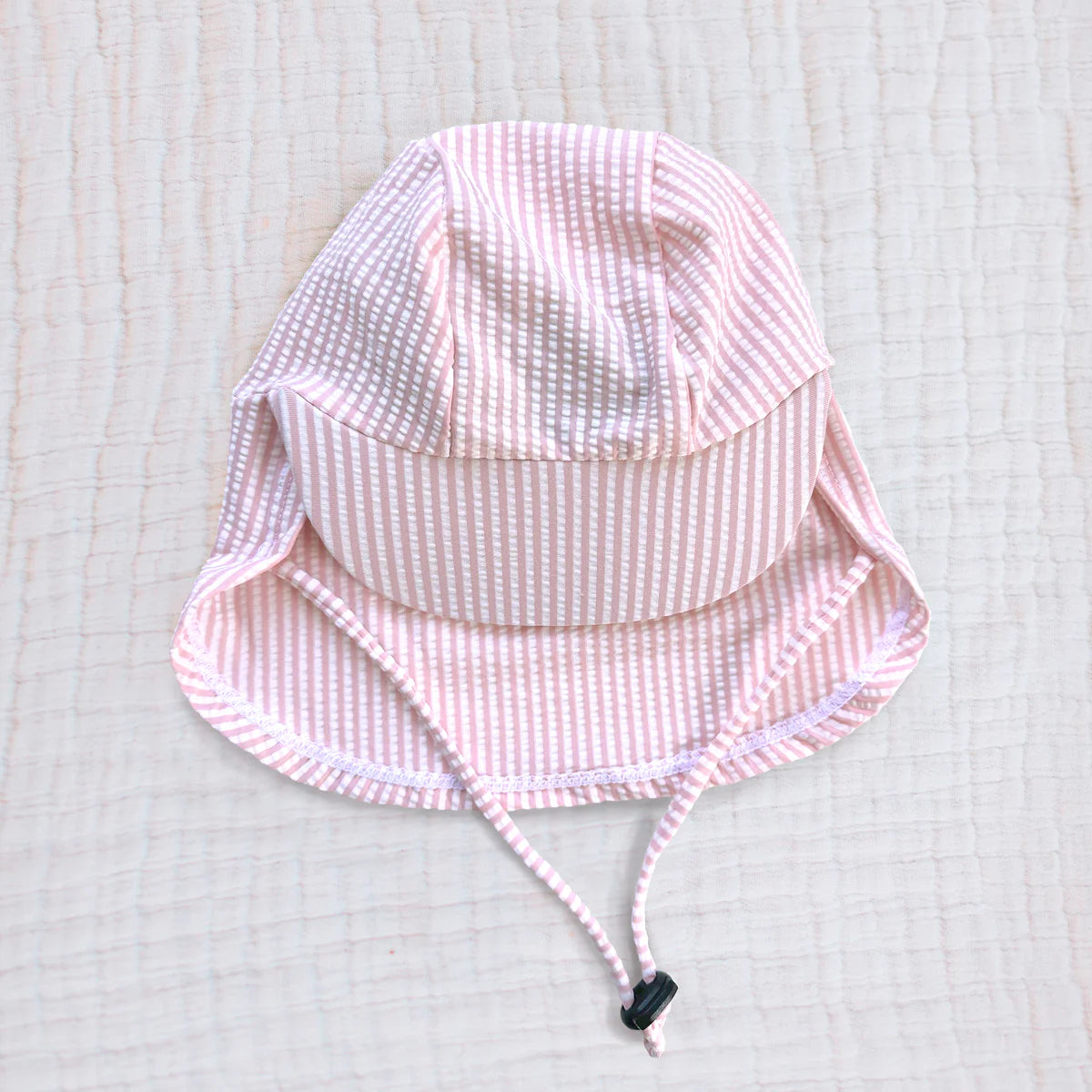 Stretch Sunhat- Coral Seersucker