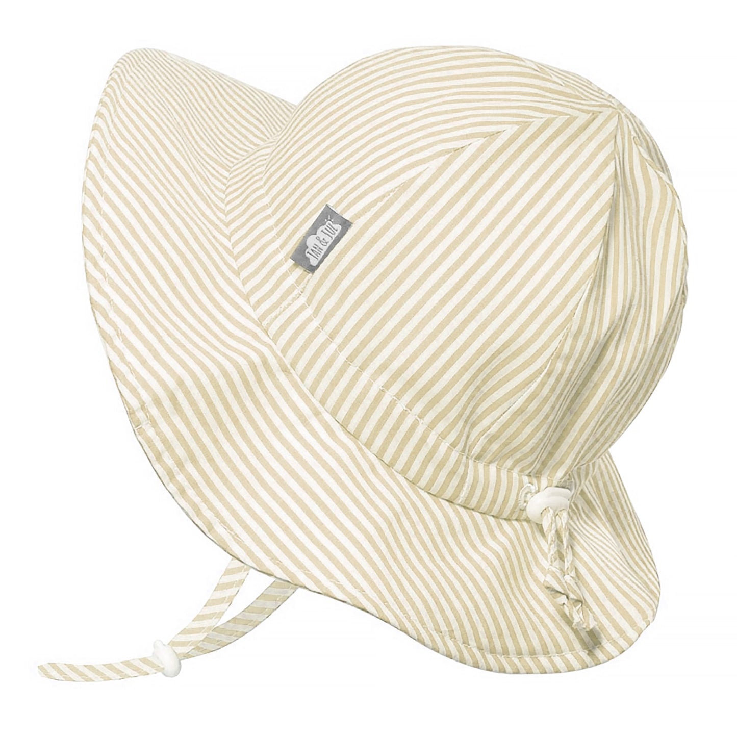 Cotton Floppy Hat- Beige Stripes