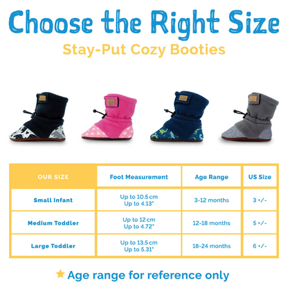 Stay-Put Cozy Baby Booties- Winter Flowers