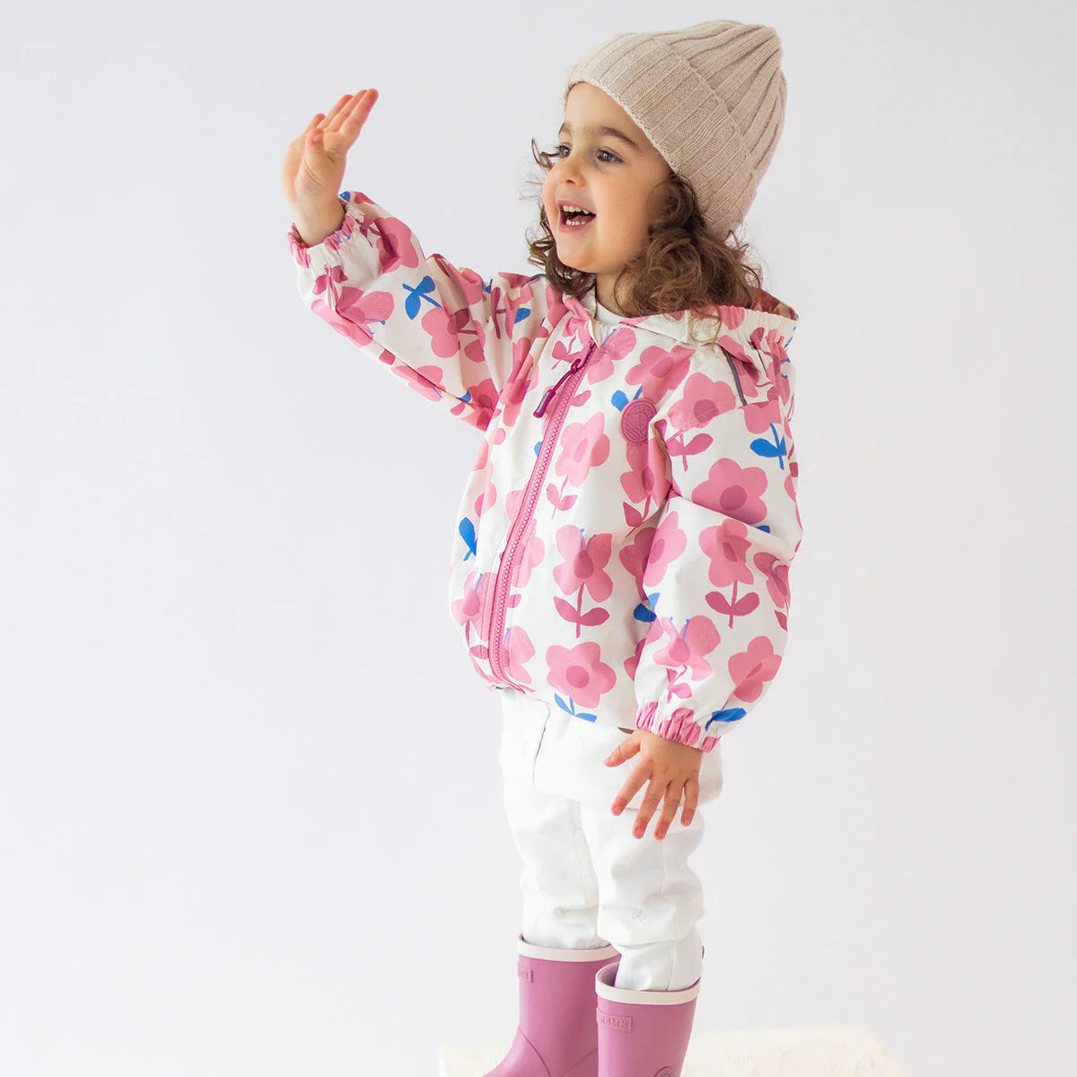 Cream Floral Baby Windbreaker