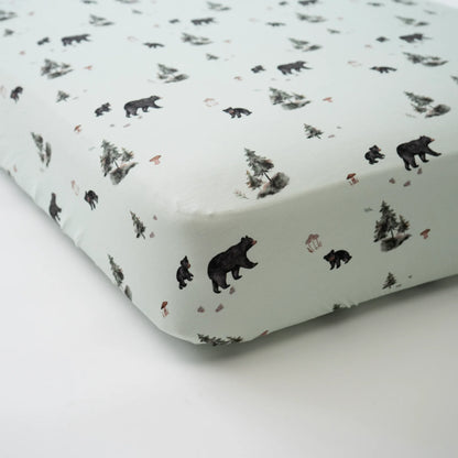 Bamboo Crib Sheet- Black Bears