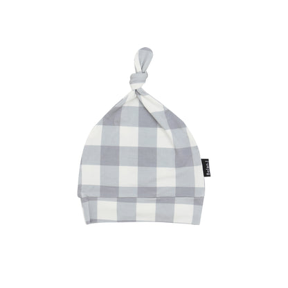 Bamboo Knotted Hat- Denim Plaid