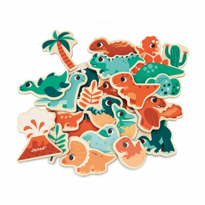 Wooden Dino Magnet Set