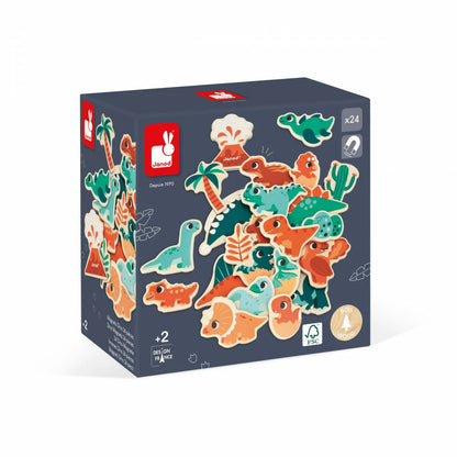 Wooden Dino Magnet Set