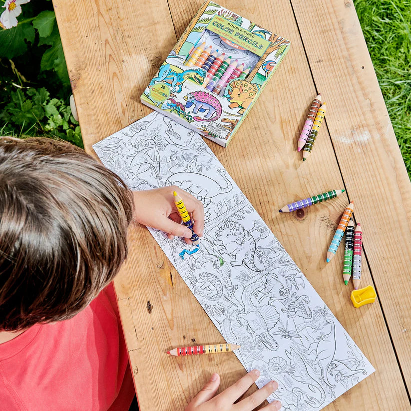 Dino Mini Colouring Mural + Pencil Crayons