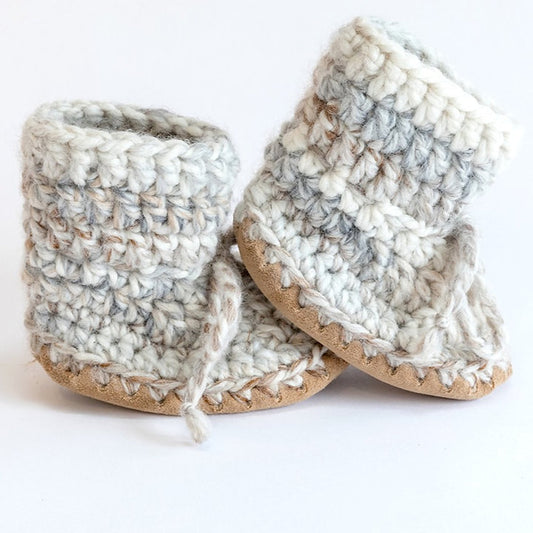Handmade Wool Booties- Driftwood