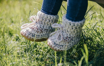 Handmade Wool Booties- Driftwood