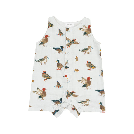 Ducks Sleeveless Shortie Muslin Romper