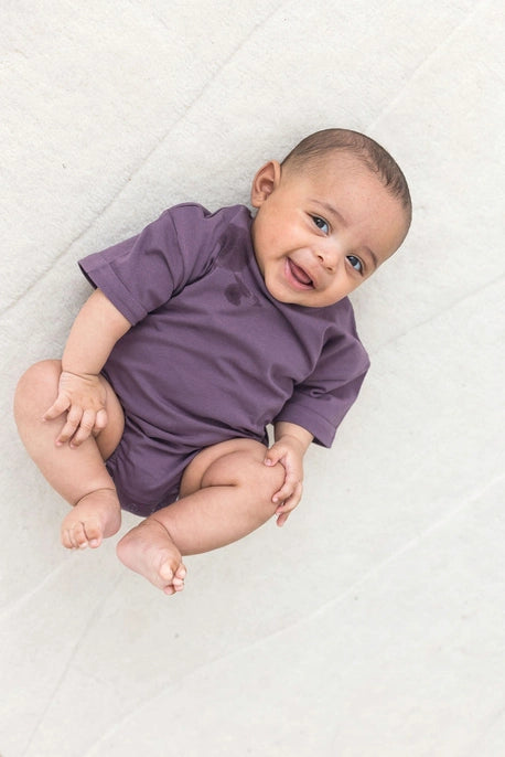 Organic Elderberry Short Sleeve Bubble Romper