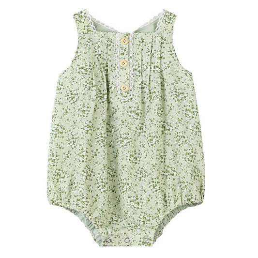 Evie Green Floral Bubble Romper