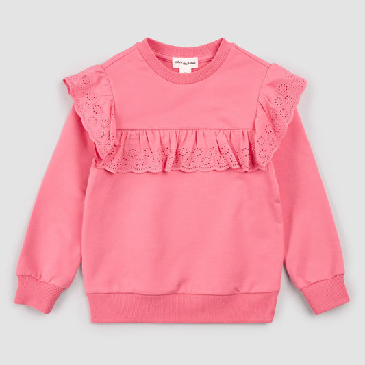 Pink Confetti Eyelet Sweatshirt