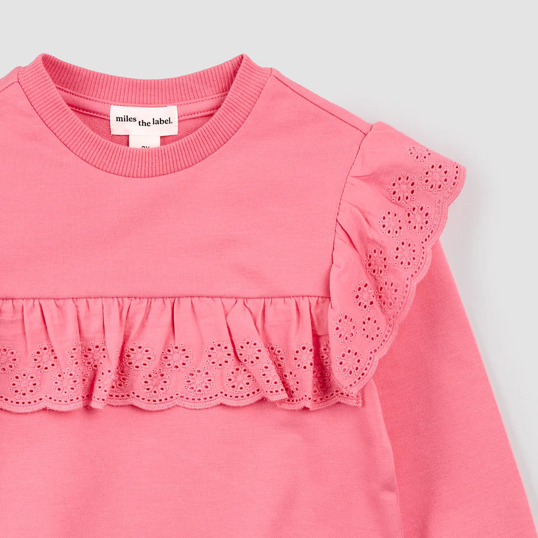 Pink Confetti Eyelet Sweatshirt