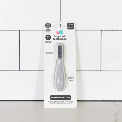 Baby-Led™ Silicone Toothbrush- Pewter