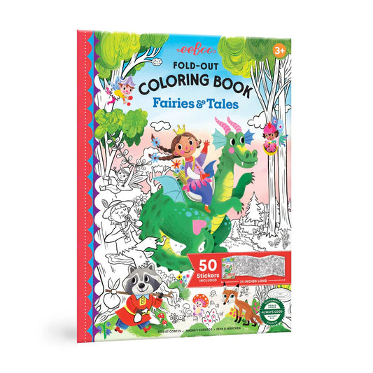 Fairies and Tales Fold-Out Colouring Book