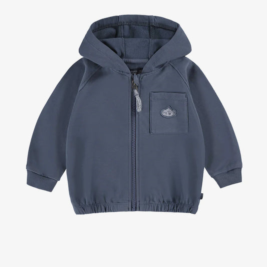 Navy Fish Zip Baby Hoodie