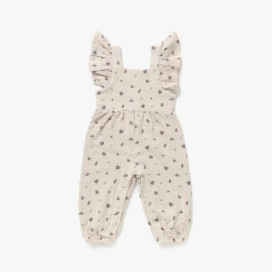 Organic Floral Flutter Jumpsuit