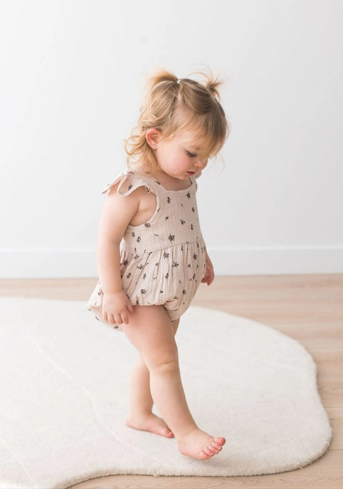 Organic Floral Flutter Bubble Romper