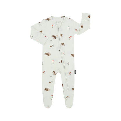 Bamboo Footed Zipper Sleeper- Hedgehogs