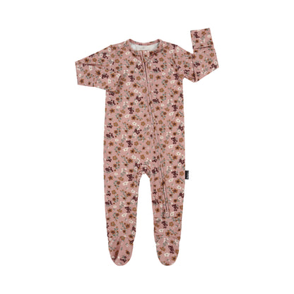 Bamboo Footed Zipper Sleeper- Velvet Garden