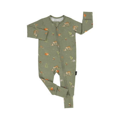 Bamboo Footless Zipper Sleeper- Forest Friends