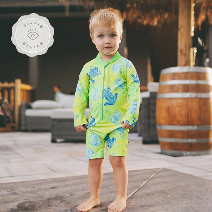 Toadally Bright Hi-Vis Shorty Sunsuit