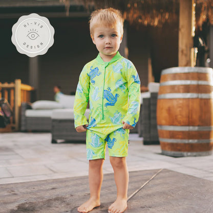 Toadally Bright Hi-Vis Shorty Sunsuit