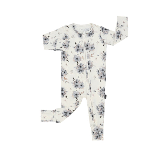 Bamboo Footless Zipper Sleeper- Frosty Floral