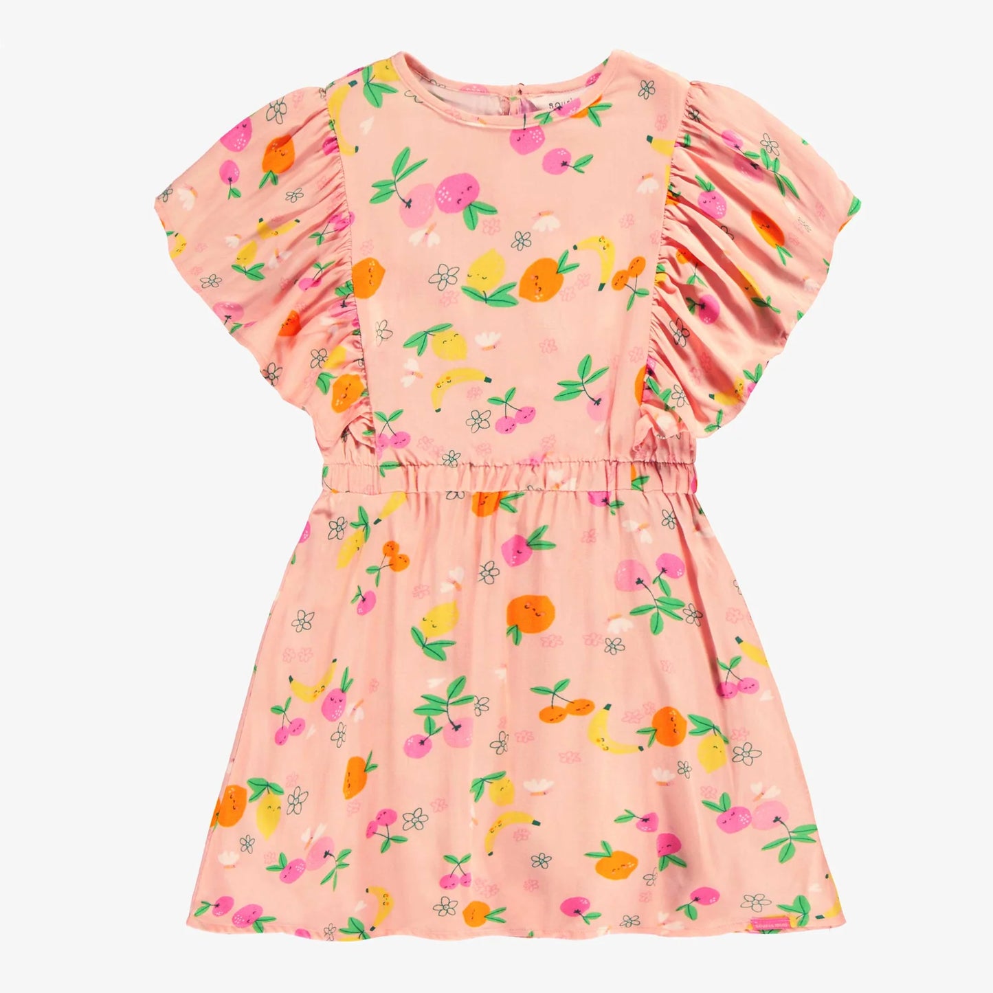 Fruity Flutter Pink Viscose Dress