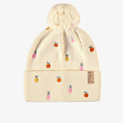 Embroidered Fruity Cream Kids Beanie