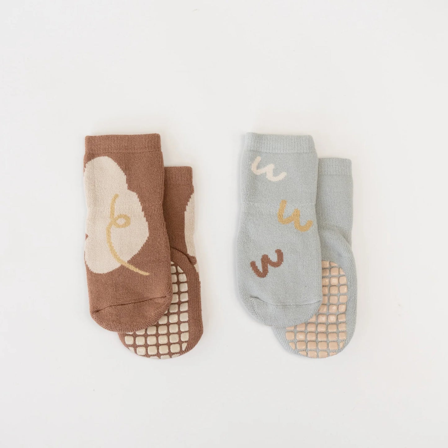 Cozy Non-Slip Socks 2pk- Fun Lines