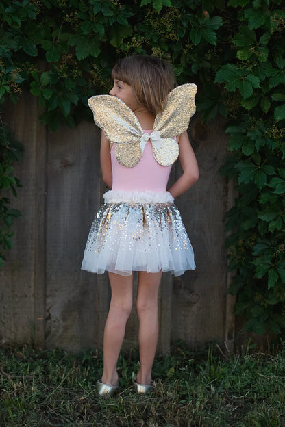 Gracious Gold Sequins Skirt, Wings, & Wand Set