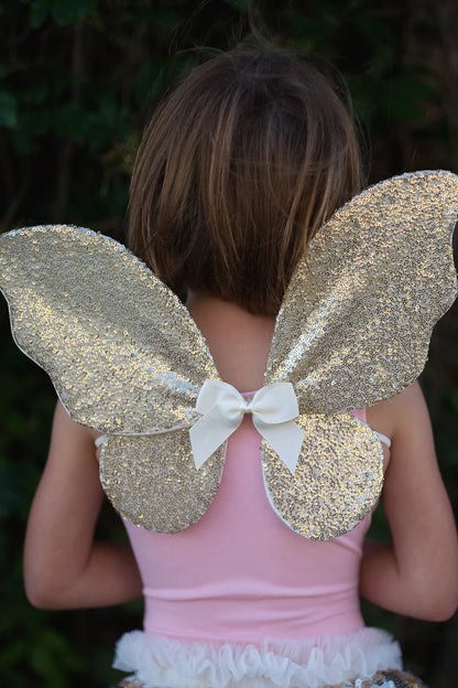 Gracious Gold Sequins Skirt, Wings, & Wand Set