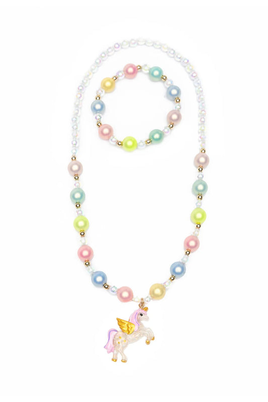 Happy-Go Unicorn Necklace & Bracelet Set