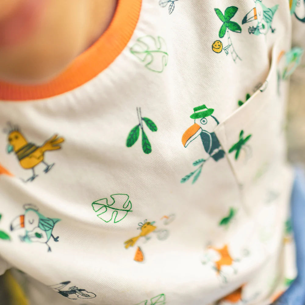 Tropical Bird Beige Tee