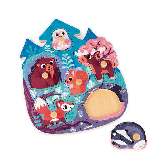 Happy Forest Wooden Peg Puzzle