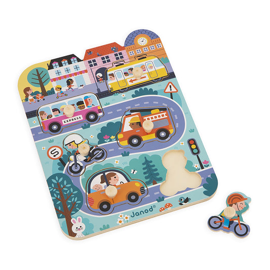 In The City Wooden Peg Puzzle