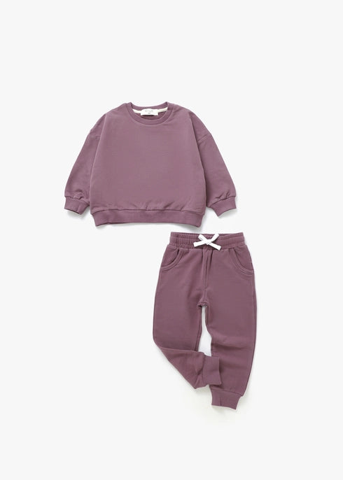 Organic Plum Sweatshirt & Jogger Set