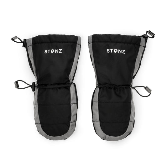 Kids Snow Mitts- Black/Grey