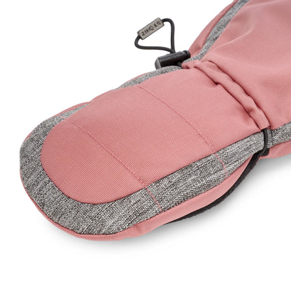 Kids Snow Mitts- Dusty Rose/Heather Grey