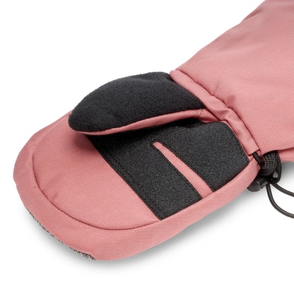 Kids Snow Mitts- Dusty Rose/Heather Grey