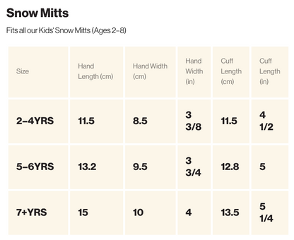 Kids Snow Mitts- Denim/Ivory