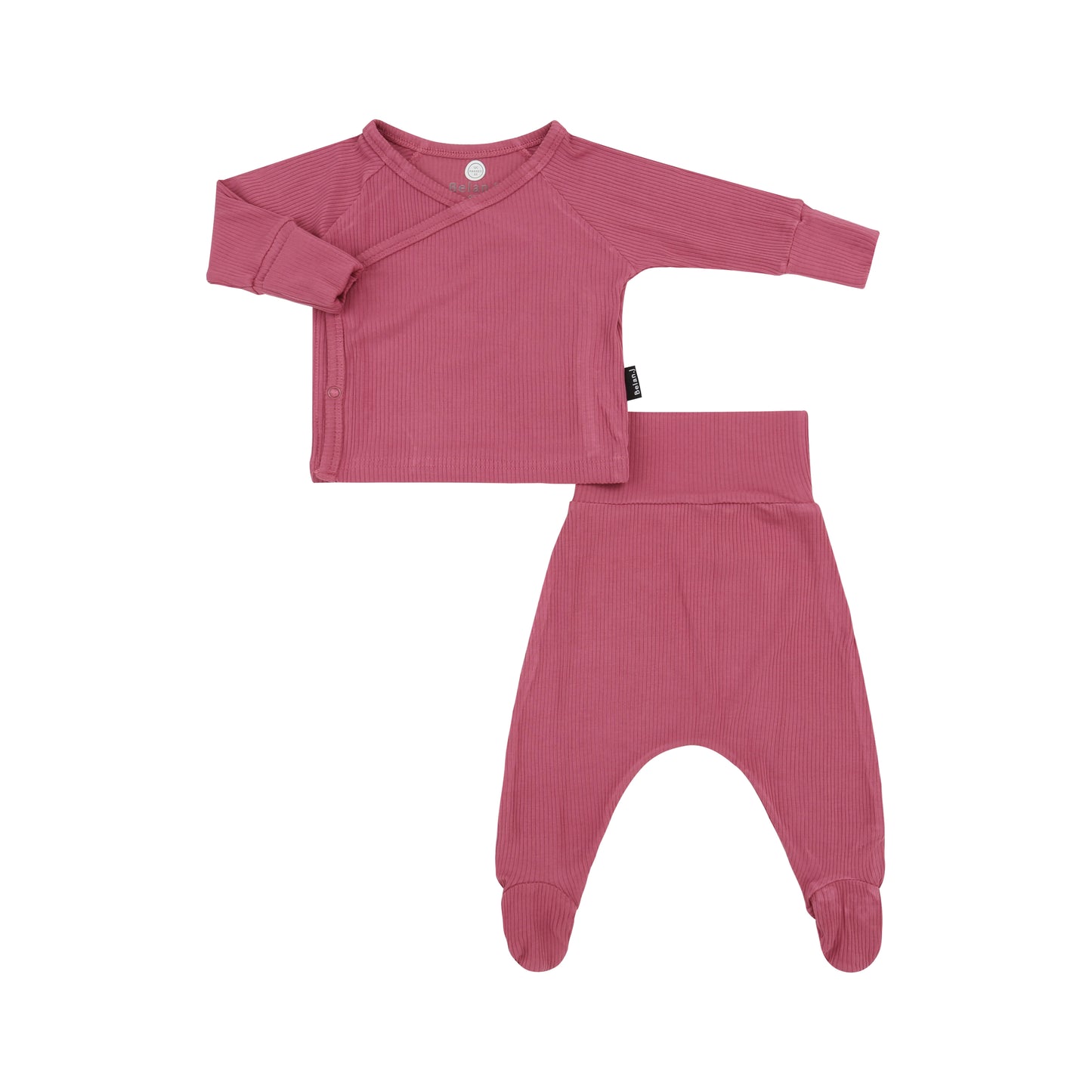 Ribbed Bamboo Take Me Home Kimono Set- Rose Wood