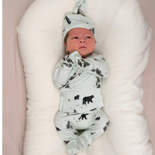 Bamboo Take Me Home Kimono Set- Black Bears
