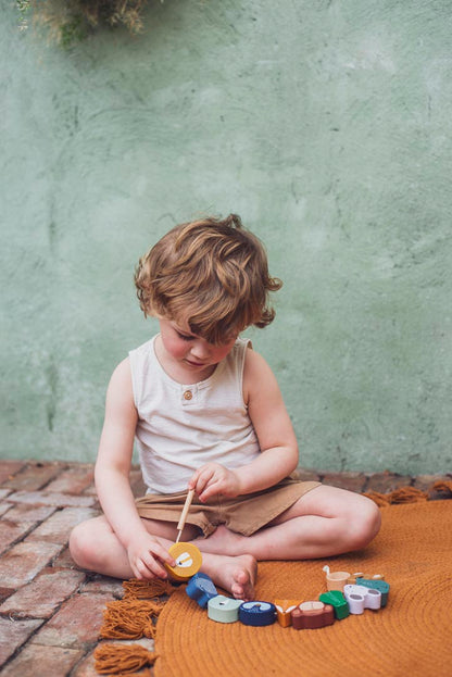 Wooden Animals Lacing Beads