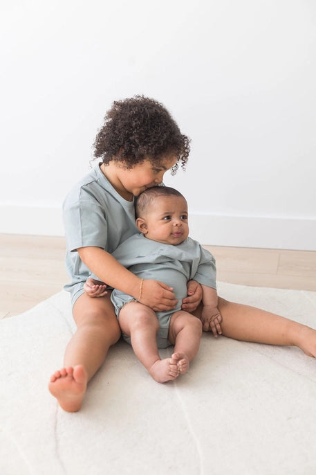 Organic Mist Short Sleeve Bubble Romper