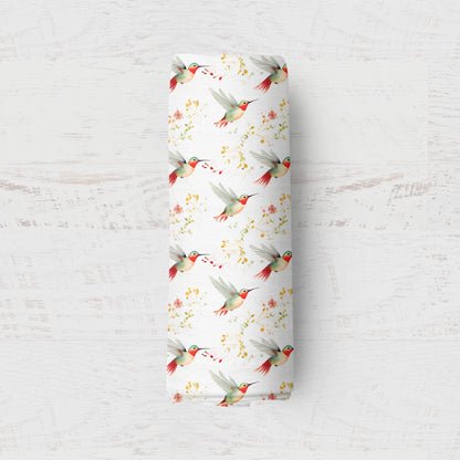Bamboo Muslin Swaddle Blanket- Hummingbirds